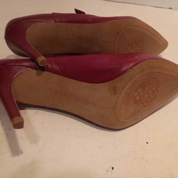 VINCE CAMUTO VP-Maskelynn Sz 7.5US/39EU Maroon Leather Pointy Toe High Heel Mule - Picture 12 of 14